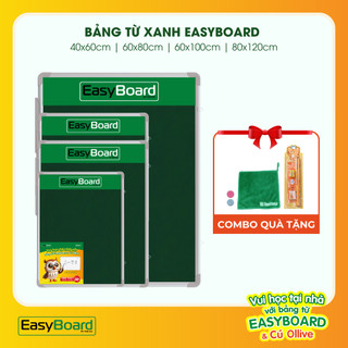 Bảng từ xanh easyboard tân hà - bảng xanh viết phấn - 40x60, 60x80, 60x100, 80x120cm - tặng phụ kiện