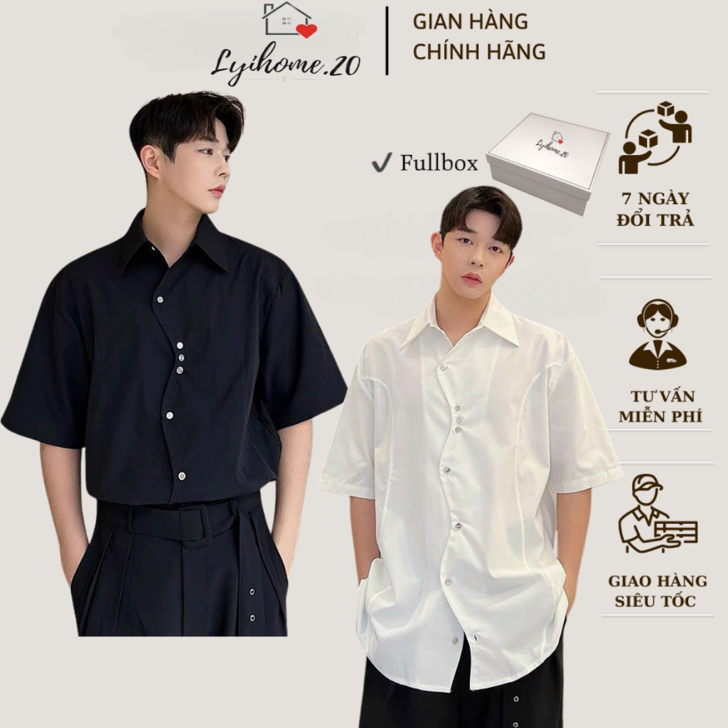 Áo sơ mi lụa unisex nam nữ lyihome,áo sơ mi form rộng chất liệu mango mới lạ chất vải dày dặn