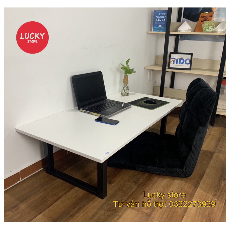 Bàn làm việc chân xếp ,gấp gọn, Ngồi bệt khung sắt dày liên kết chắc chắn, mặt bàn mdf phủ melamin chống xước 100% | BigBuy360 - bigbuy360.vn