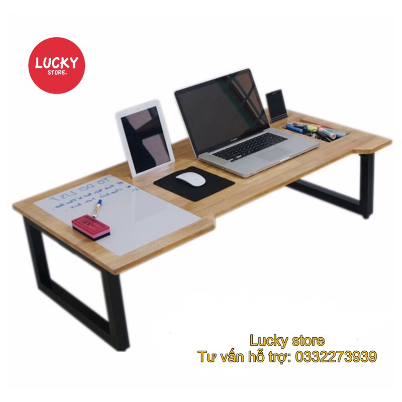 Bàn làm việc chân xếp ,gấp gọn, Ngồi bệt khung sắt dày liên kết chắc chắn, mặt bàn mdf phủ melamin chống xước 100% | BigBuy360 - bigbuy360.vn