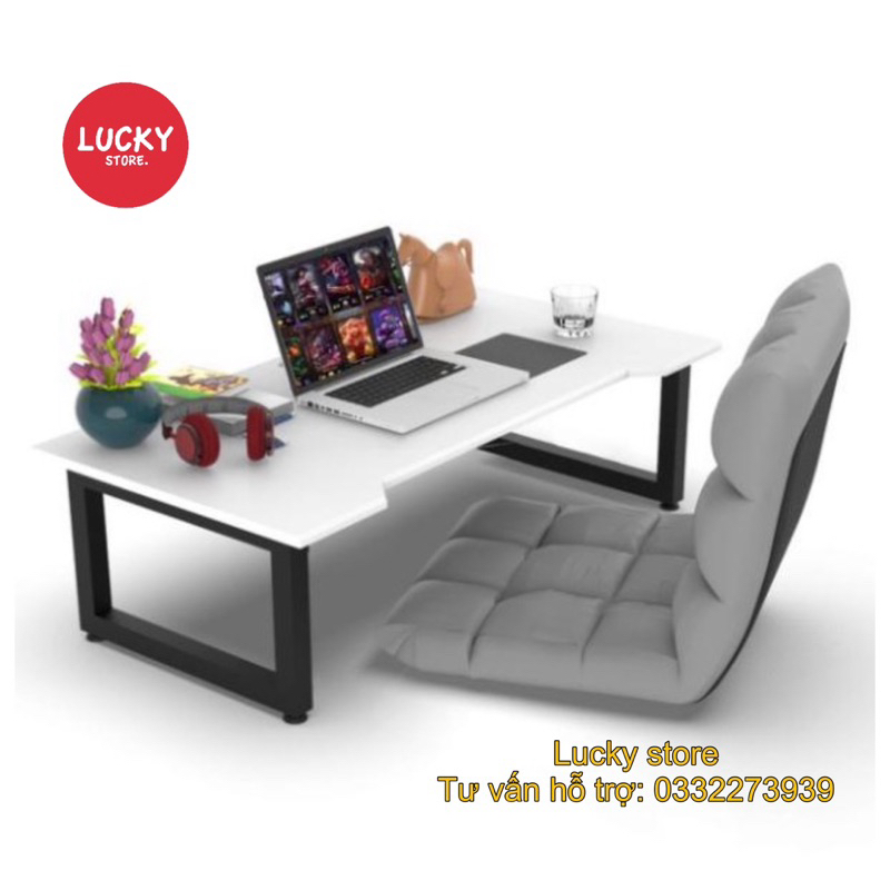 Bàn làm việc chân xếp ,gấp gọn, Ngồi bệt khung sắt dày liên kết chắc chắn, mặt bàn mdf phủ melamin chống xước 100% | BigBuy360 - bigbuy360.vn