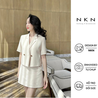 Áo vest nữ, vest ngắn tay NKN Cameria màu kem, thiết kế dáng croptop trẻ trung, chất liệu cao cấp.