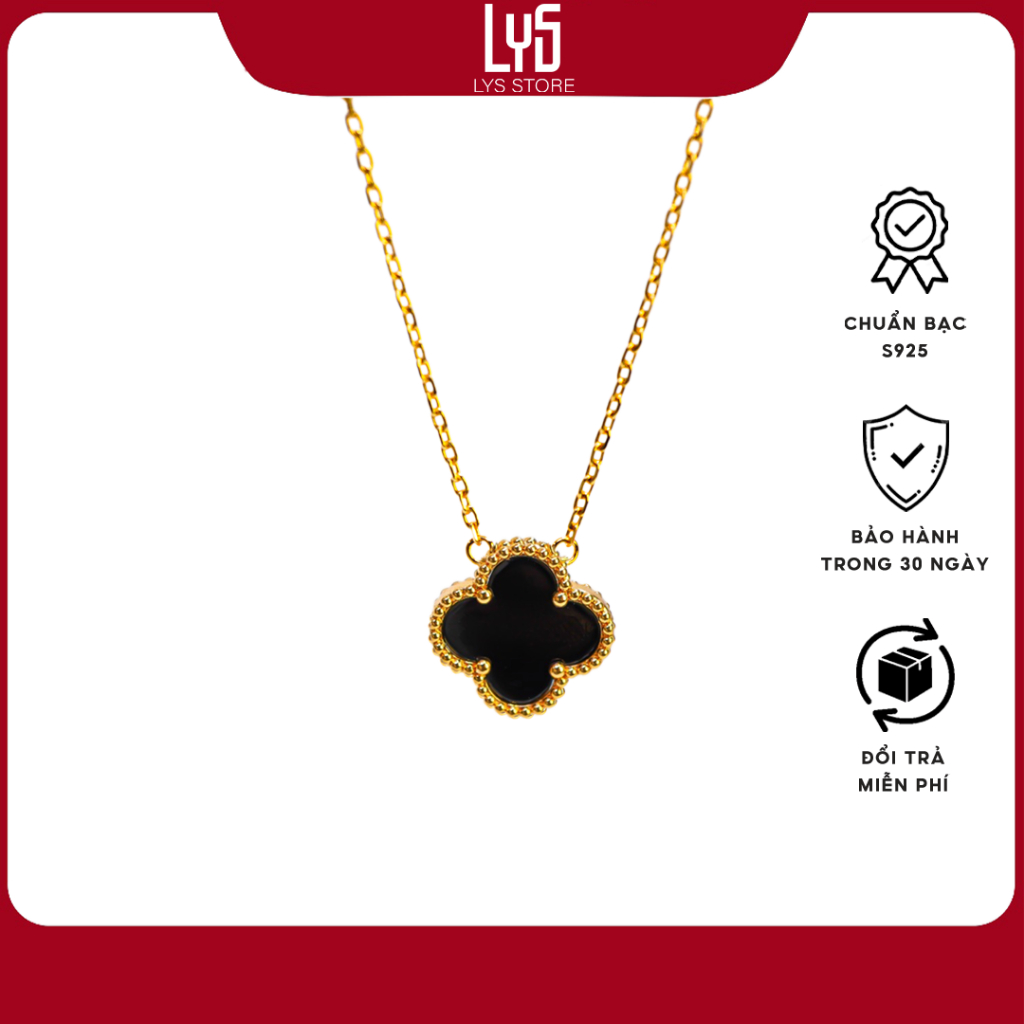Dây chuyền Lys Cỏ Bốn Lá May Mắn 6403 Fullbox V C A - Dây chuyền cao cấp