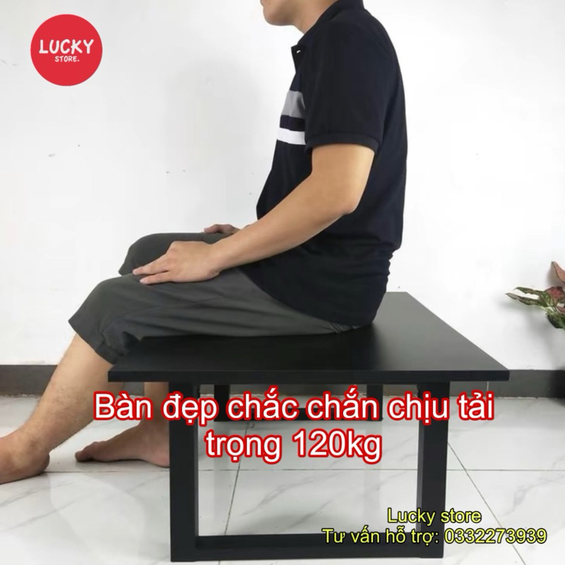 Bàn làm việc chân xếp ,gấp gọn, Ngồi bệt khung sắt dày liên kết chắc chắn, mặt bàn mdf phủ melamin chống xước 100% | BigBuy360 - bigbuy360.vn