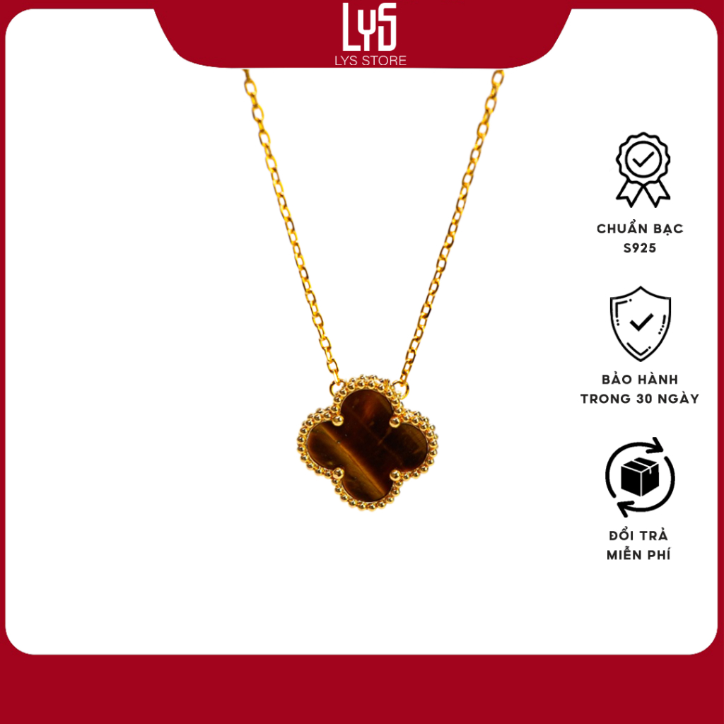 Dây chuyền Lys Cỏ Bốn Lá May Mắn 6403 Fullbox