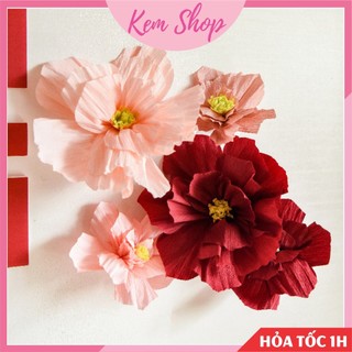 Hoa giấy nhún handmade trang trí decor đám cưới, sự kiện, lễ tết - K386