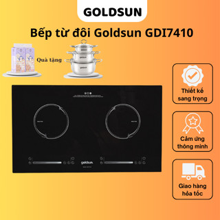 Bếp điện từ đôi Goldsun GDI7410 mặt kính chịu lực màn hình LED cảm ứng thông minh, bảo hành chính hãng 12 tháng