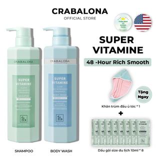Combo Dầu gội + Sữa tắm Crabalona phục hồi chăm sóc tóc và chăm sóc body hương nước hoa 710 ml