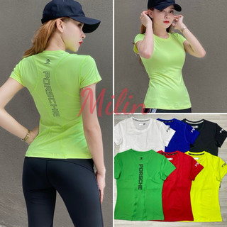 ÁO THỂ THAO NỮ TAY NGẮN VẢI THUN LẠNH, ÁO THUN TẬP GYM YOGA NỮ PC