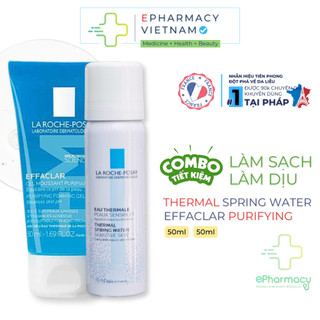 COMBO LA ROCHE-POSAY Sữa Rửa Mặt Effaclar Purifying Foaming Gel [50ml] + Xịt Khoáng Thermal Spring Water [50ml]