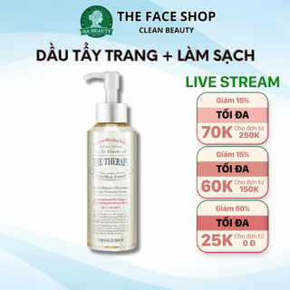Dầu tẩy trang sạch sâu đa năng The Face Shop The Therapy Serum Infused Oil Cleanser 225ml 2 in 1 tẩy trang + làm sạch