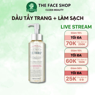 Dầu tẩy trang sạch sâu đa năng The Face Shop The Therapy Serum Infused Oil Cleanser 225ml 2 in 1 tẩy trang + làm sạch