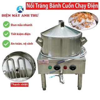 Nồi tráng bánh cuốn điện, nồi tráng bánh chất liệu inox dày dặn nồi làm bánh cuốn