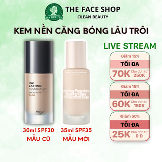 Kem nền che khuyết điểm hiệu ứng căng bóng lâu trôi The Face Shop Ink Lasting Foundation Glow SPF30 PA++ 30ml