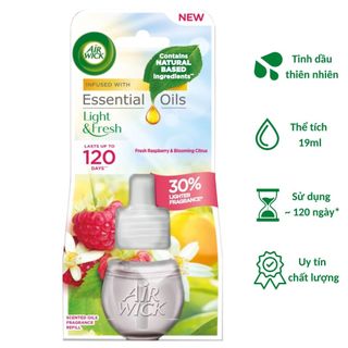 Chai tinh dầu cắm điện Air Wick Refill AWK3158 Fresh Raspberry & Blooming Citrus 19ml (Hoa cam, quả mâm xôi), điện 220V