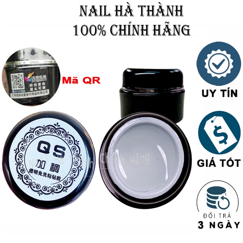 Gel đa năng gel vẽ nổi QS chính hãng tem mã QR, trang trí móng đính đá nail gel thuỷ tinh hũ 20ml