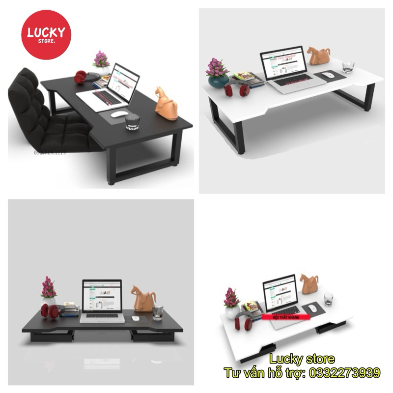 Bàn làm việc chân xếp ,gấp gọn, Ngồi bệt khung sắt dày liên kết chắc chắn, mặt bàn mdf phủ melamin chống xước 100% | BigBuy360 - bigbuy360.vn