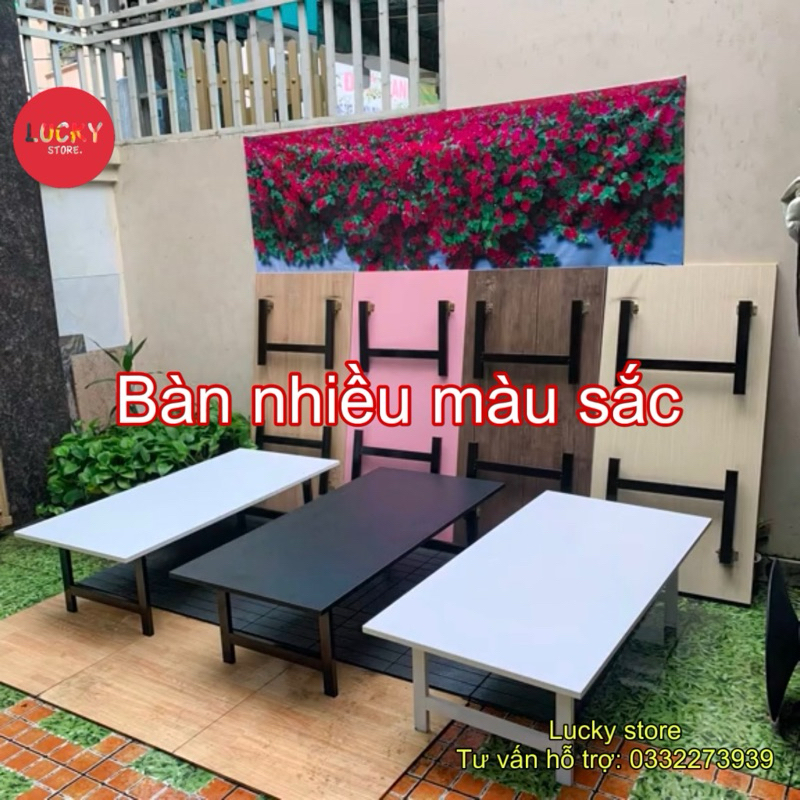 Bàn làm việc chân xếp ,gấp gọn, Ngồi bệt khung sắt dày liên kết chắc chắn, mặt bàn mdf phủ melamin chống xước 100% | BigBuy360 - bigbuy360.vn