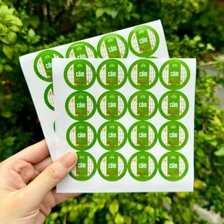 Tem trung thu đủ vị, tem dán tròn, decal tròn dán túi bánh trung thu