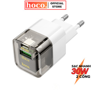 Củ sạc nhanh 30W Hoco cục sạc 2 cổng PD30W chống quá tải nhiệt dùng cho ip samsung oppo xiaomi