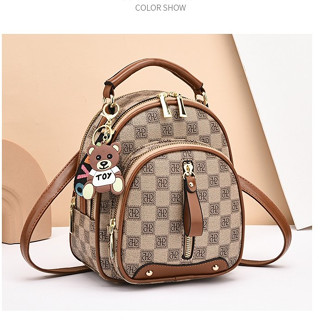 Balo mini nữ nhỏ mini cá tính da vân caro đi chơi thời trang hot trend phong cách hàn quốc PK 757