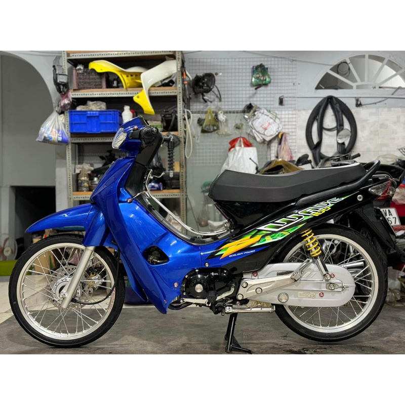 tem Wave thái 100 màu xanh đen- Tem decal 3 lớp