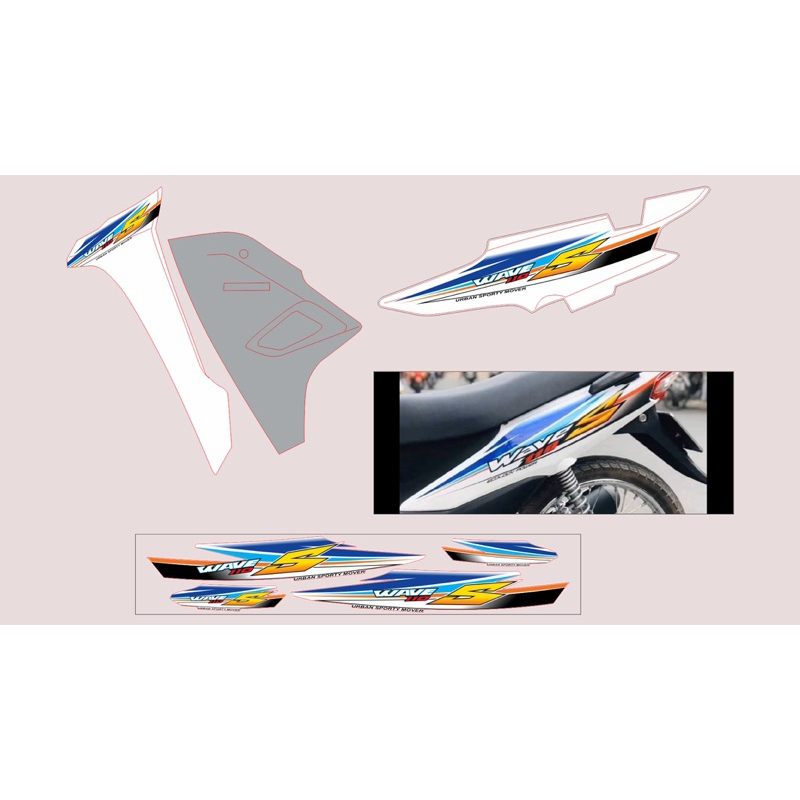 tem chế Wave 110 2024 màu trắng nhiều màu- Tem decal 3 lớp