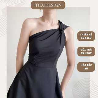 Đầm xòe tieudesign xoắn nơ vai