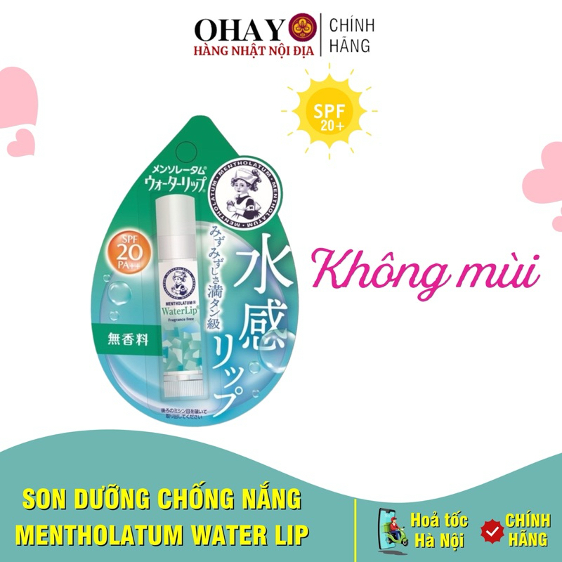 <CHÍNH HÃNG> Son Dưỡng Môi Chống Nắng Dưỡng Ẩm Rohto Nhật Bản 4.5g Mentholatum Water Lip SPF20 PA++ | BigBuy360 - bigbuy360.vn