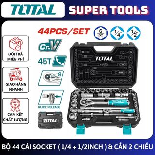 Đồ nghề total bộ 44 cái socket & cần 2 chiều tht421441