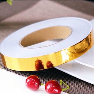  Cuộn băng dính dán viền 25M tranh trí nội thất màu đồng decan vàng ,bo viền làm viền pháo giấy quạt giấy 
