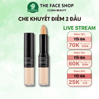 Che khuyết điểm 2 đầu che quầng thâm mụn đốm nâu tàn nhang The Face Shop fmgt Concealer Dual Veil 4.3g/3.8g
