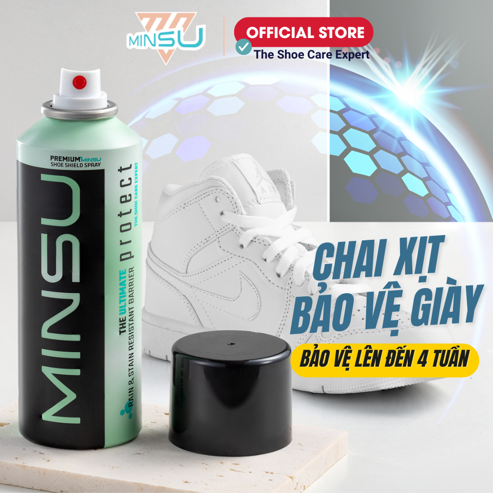 Chai Xịt NANO Bảo Vệ Giày Chống Thấm Nước, Bụi Bẩn MINSU Protect M6823 Giúp Giày Dép, Túi Xách Sạch Sẽ Tránh Bị Ố Vàng