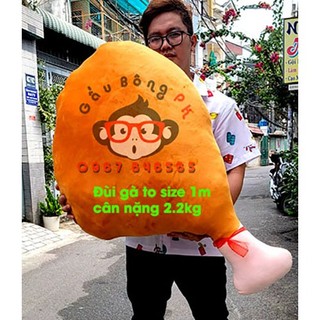 Gấu bông đùi gà 1m vải miniso 4 chiều mịn đẹp và gấu bông khủng long cá sấu