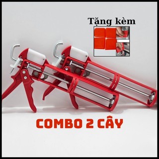 Combo 2 cây súng bơm keo silicon solarsil tự ngắt cao cấp, dụng cụ bơm keo silicon, súng silicon