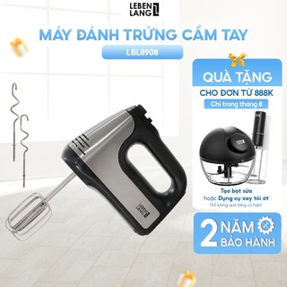 Máy đánh trứng Lebenlang LBL8908, trộn bột cầm tay 5 tốc độ, công suất lớn 400W, bảo hành 2 năm - hàng chính hãng