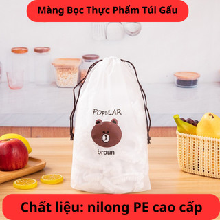 Combo 5 Túi 500 Màng Bọc Thực Phẩm Gấu Đa Năng Cao Cấp Có Chun Co Giãn Có Thể Tái Sử Dụng
