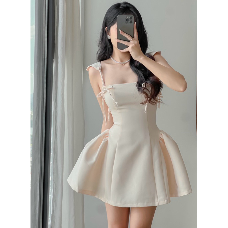 (Sẵn Ship Hỏa Tốc) Đầm Xoè 2 Dây Hàng Thiết Kế 𝐃𝟐𝐓 𝐒𝐓𝐎𝐑𝐄