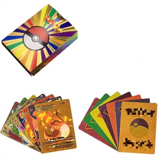    hỏa tốc hcm   Bộ 55 Thẻ Pikachu đầy màu sắc bằng kim loại GX V Vmax Phiên bản tiếng Anh pokemon Charizard 