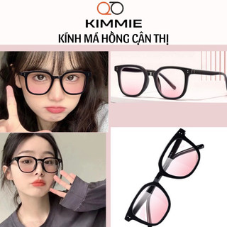 Kính cận má hồng KC06 sẵn độ cận từ 1-4 độ, kính sẵn mắt cận, kính má hồng sẵn mắt cận Kimmie
