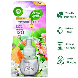 Chai tinh dầu cắm điện Air Wick Refill AWK2304 Summer Delights 19ml (Hương hoa lan trắng), sử dụng điện 220V