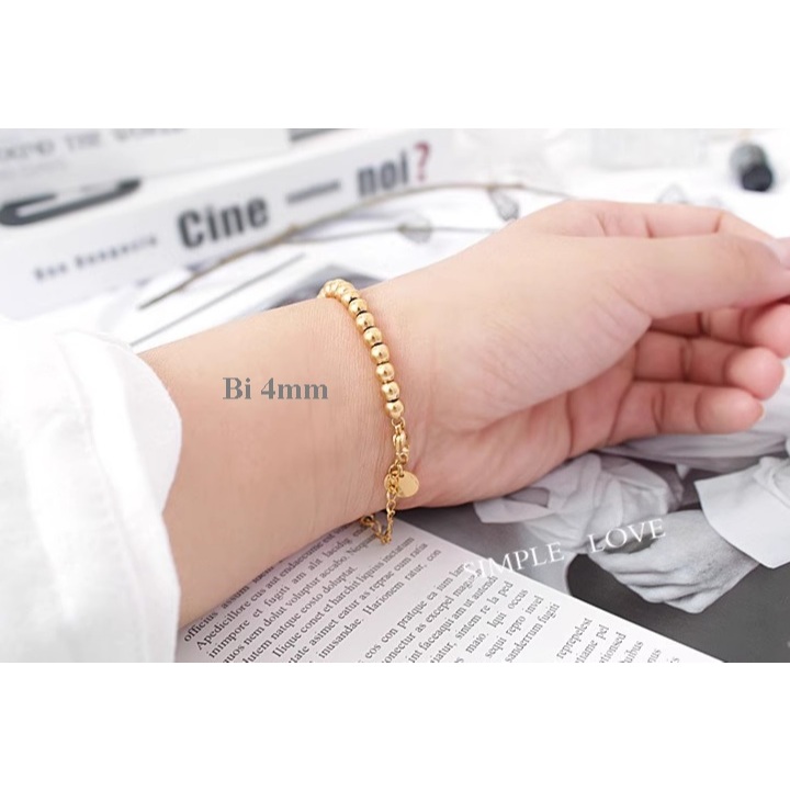 TTN9002 - Lắc tay titan bi 4mm (màu vàng)