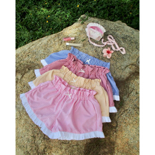 BUNNY SHORT - Quần short caro 4 màu bèo viền có túi mùa hè / mùa thu năng động