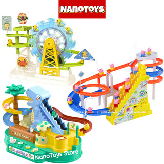 Đồ chơi leo thang cầu trượt đu quay vịt, siêu nhân, khủng long, doremon, chó cứu hộ - nanotoys store