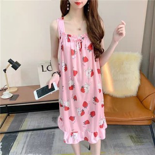 Đầm tôn lanh mặc nhà  nữ giao màu ngẫu nhiên
