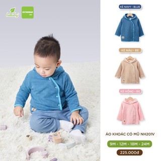 [CHÍNH HÃNG] Áo khoác chần bông cài chéo có mũ họa tiết trẻ em thu đông Lullaby