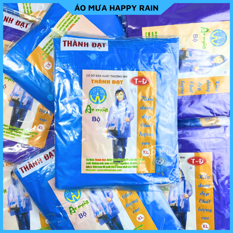  Áo mưa bộ nilon phượt dày dặn loại 1 Thành Đạt dùng được nhiều lần 