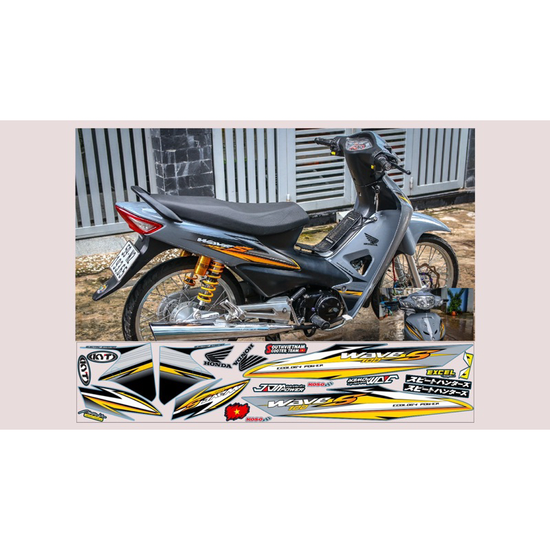 tem chế Wave A 100 màu xám xi măng- tem decal 3 lớp