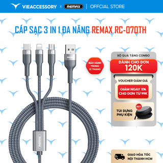 Cáp sạc Remax đa năng 3 in 1 hỗ trợ sạc cùng lúc 3 thiết bị - Remax RC-070TH
