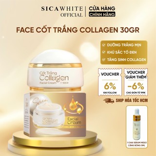 Kem face cốt trắng collagen 30gr tặng serum meso 5ml, chăm sóc da nám, sạm, tàn nhang, không đều màu , sica white